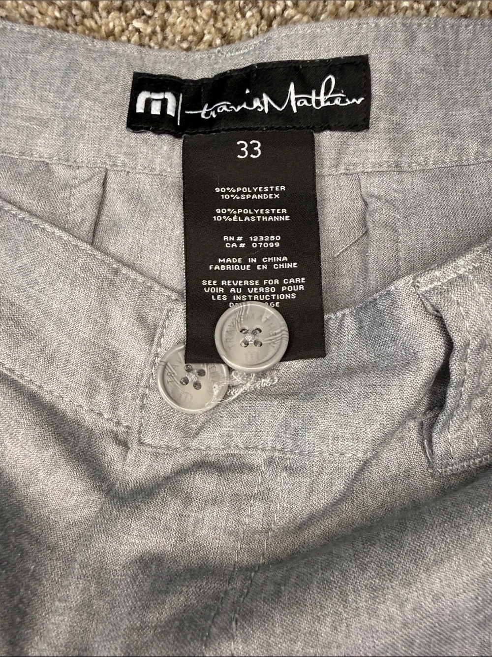 Travis Mathew Light Gray Flat-Front Shorts